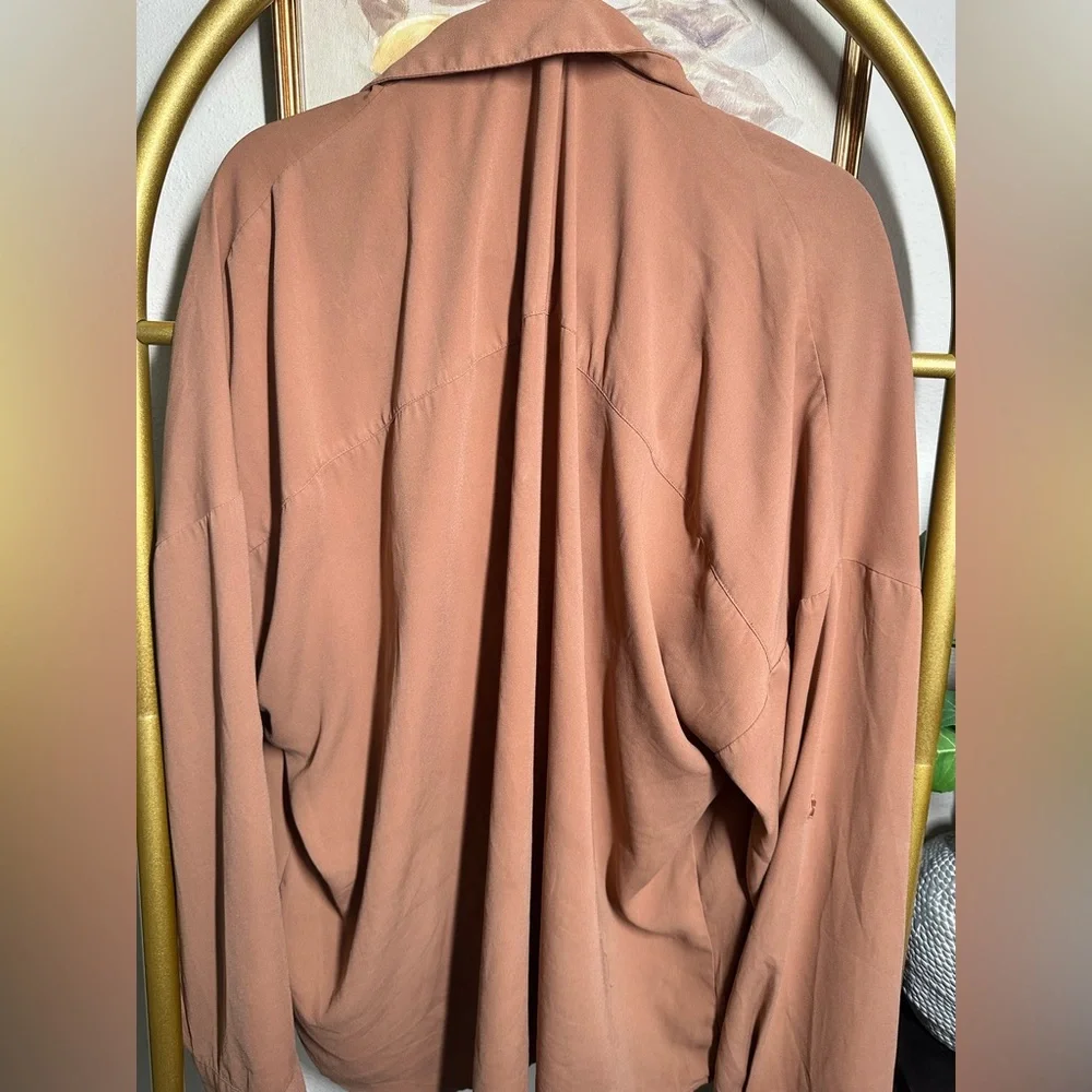Rust Button-Up Blouse - Picture 2 of 2